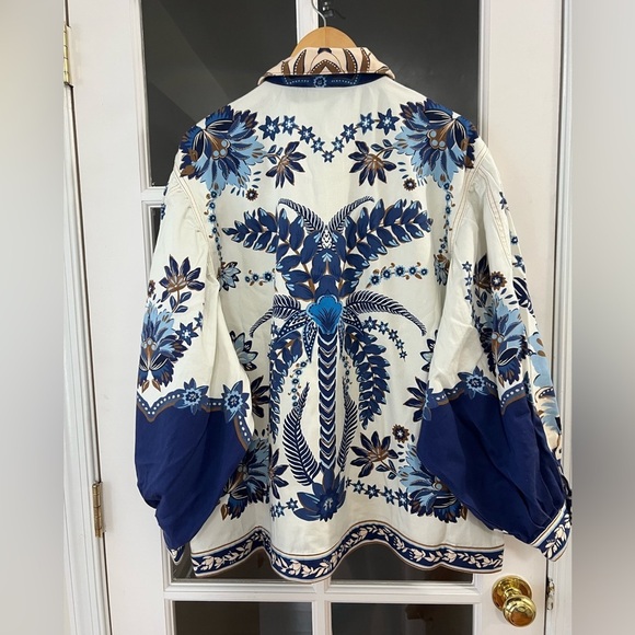 Farm Rio Blue Ana Tapestry Tropical Jacket - Size XL - NWT - Picture 11 of 15